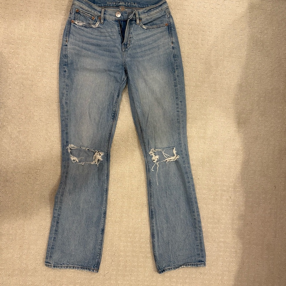 American Eagle Outfitters Light Blue Straight Leg Jeans